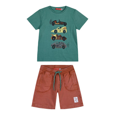 Παιδικό σετ αχνούδιαστο φούτερ 2 τεμάχια με τύπωμα στην μπλούζα για αγόρι | ΚΕΡΑΜΙΔΙ  12-224140-0