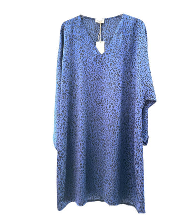 Φόρεμα με V λεοπάρ  Blue Oversize  404.285