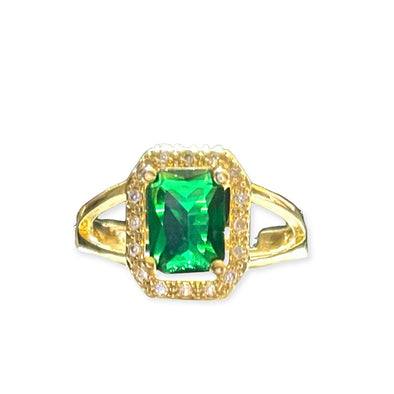 Δαχτυλίδι Γυναικείο Ατσάλι με Πράσινη Πέτρα R003