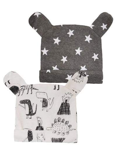 2 pcs set of hats cotton with printed motif | ALL OVER PRINT 11-120562-0