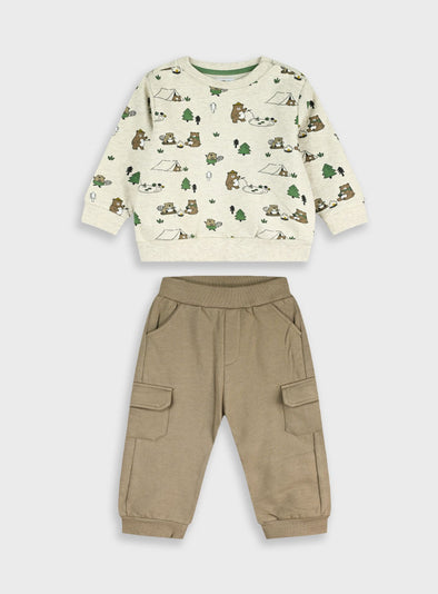 Baby fleece tracksuit | CHOCOLATE 11-125455-0