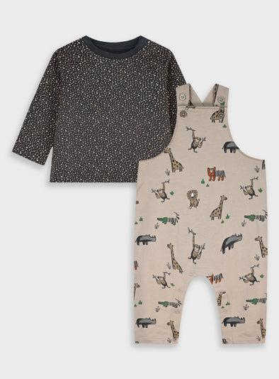 Baby set shirt with overalls | SMOKE GREY 11-125462-0