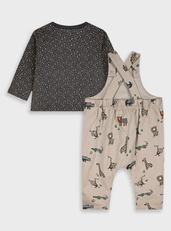 Baby set shirt with overalls | SMOKE GREY 11-125462-0