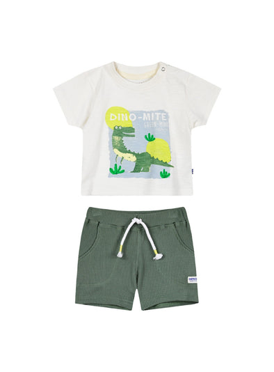 Baby boy΄s 2 piece set with print (3-18 months) | KHAKI 11-224481-0