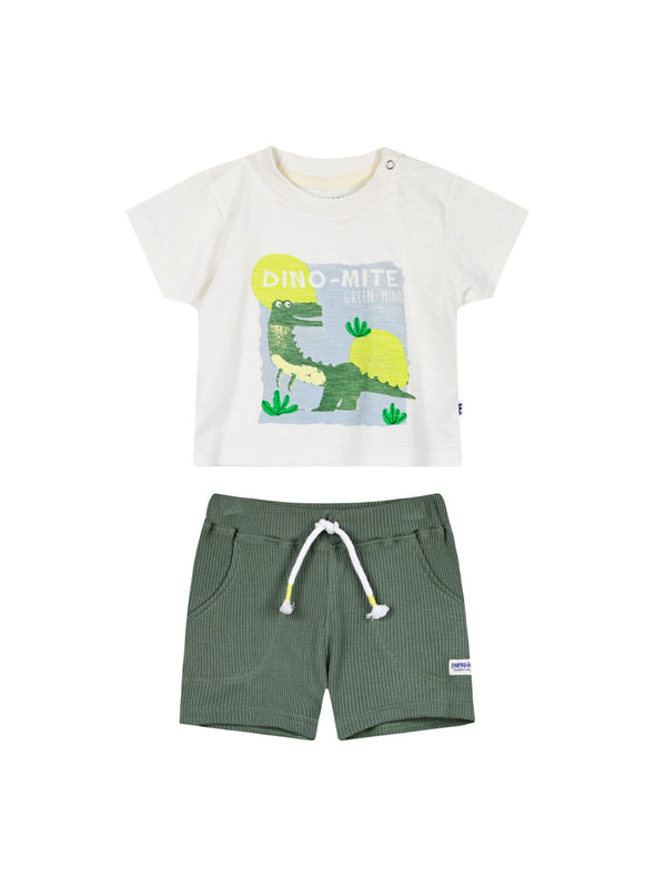 Baby boy΄s 2 piece set with print (3-18 months) | KHAKI 11-224481-0