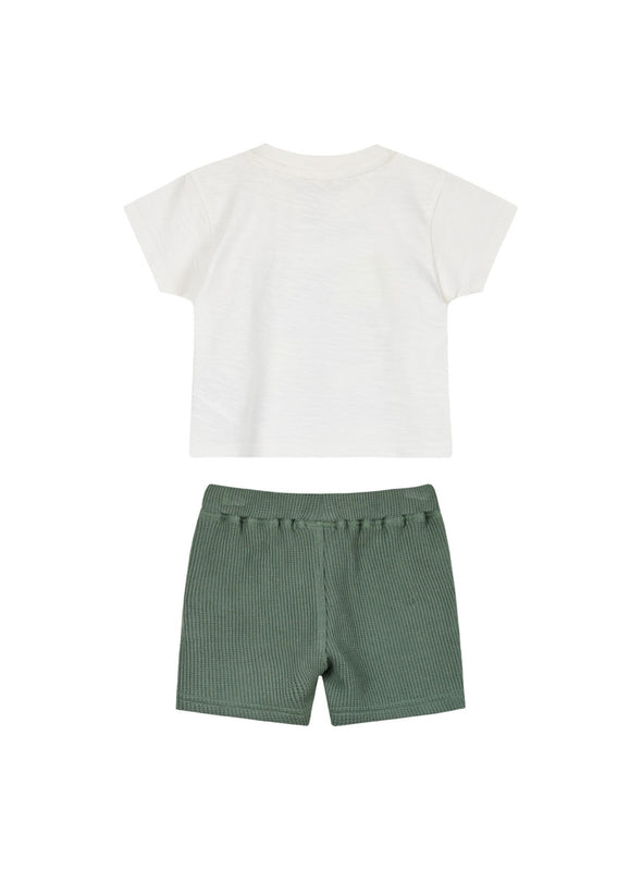 Baby boy΄s 2 piece set with print (3-18 months) | KHAKI 11-224481-0