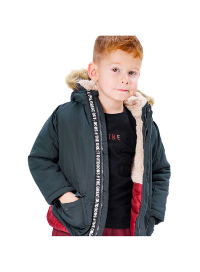 Coat with polar fleece lining for boys | BLUEBLACK 12-122102-1