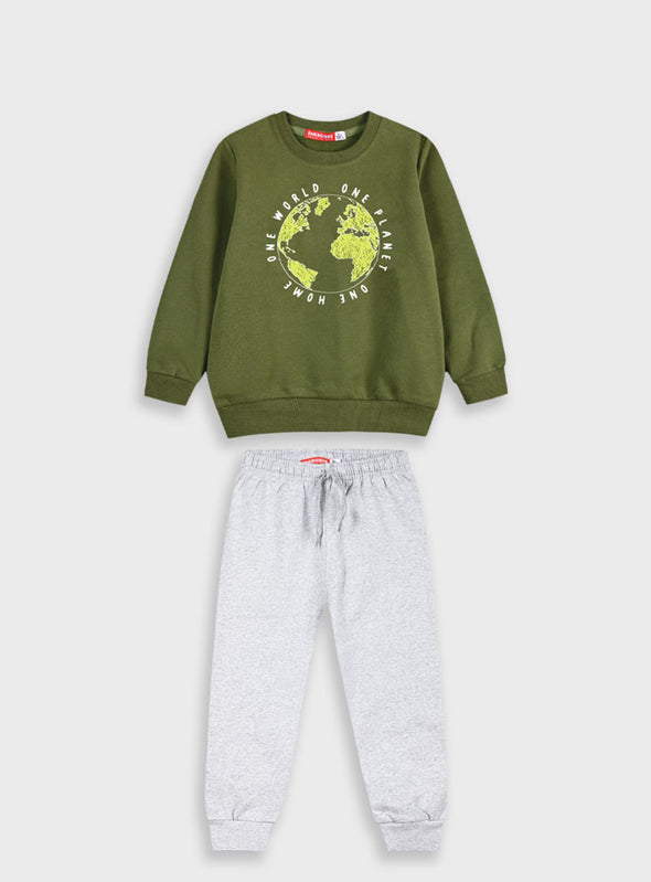 Tracksuit with print | GREY MELANGE 12-123186-0