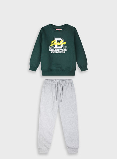 Tracksuit with print | GREY MELANGE  12-125185-0