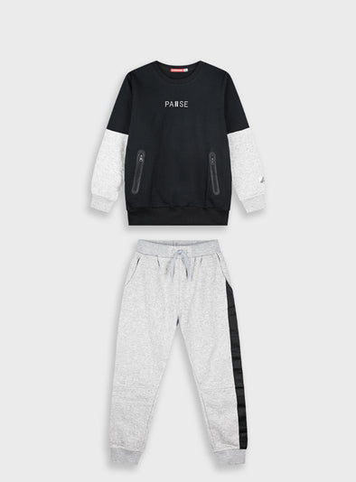 Tracksuit with print | GREY MELANGE 13-125051-0