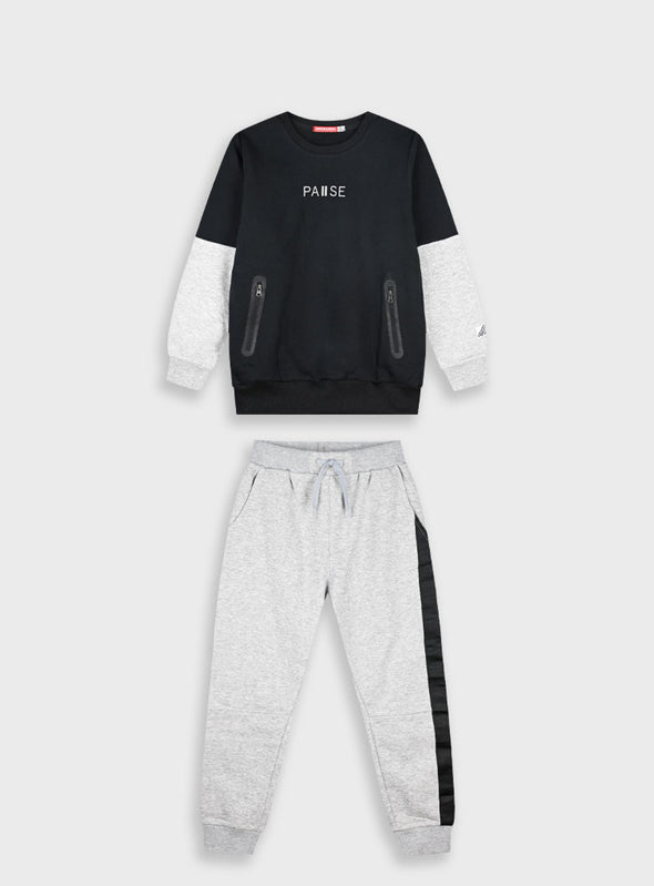 Tracksuit with print | GREY MELANGE 13-125051-0