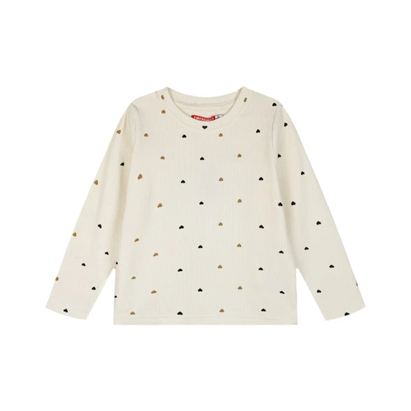 Rip blouse with glitter print for girl | ECRU 15-124328-5
