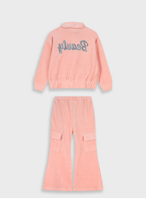 Velvet tracksuit | SUGARPLUM 15-125320-0 Pink