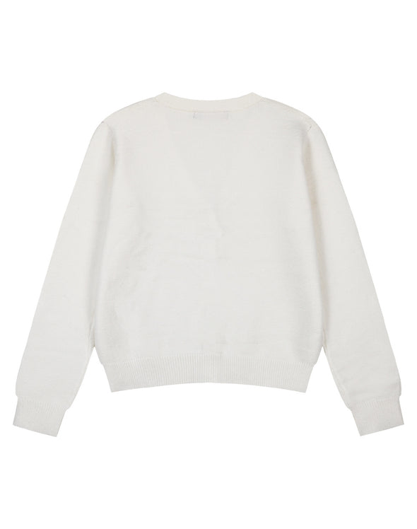 Πλεκτή ζακέτα για κορίτσι 16-123213-6 White