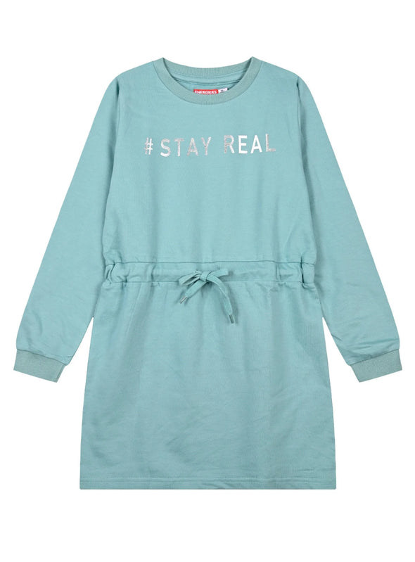 Girl΄s fleece dress with print with foil print | 16-123243-7