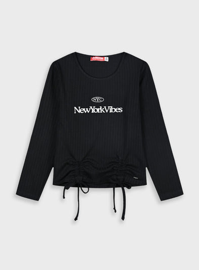 Longsleeved ribbed t-shirt | BLACK  16-125232-5