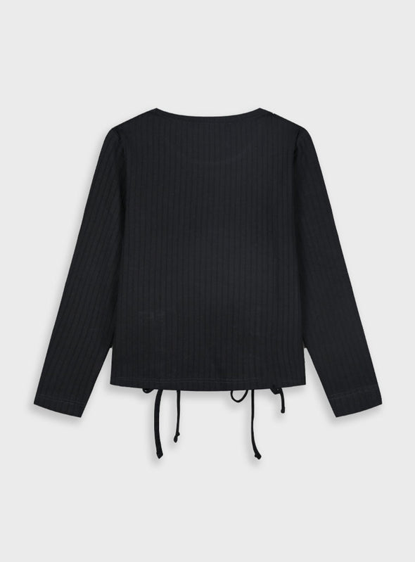 Longsleeved ribbed t-shirt | BLACK  16-125232-5