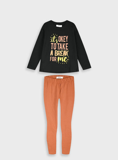 Set longsleeved t-shirt with leggings | TERRACOTTA 16-125265-0