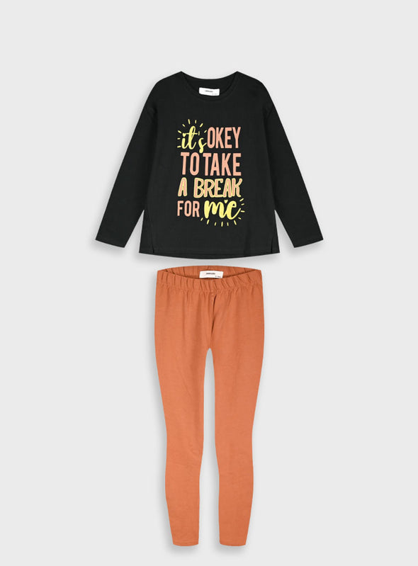 Set longsleeved t-shirt with leggings | TERRACOTTA 16-125265-0