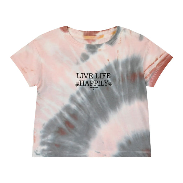 Παιδική μπλούζα tie dye κροπ με τύπωμα για κορίτσι | TIE DYE 16-224228-5