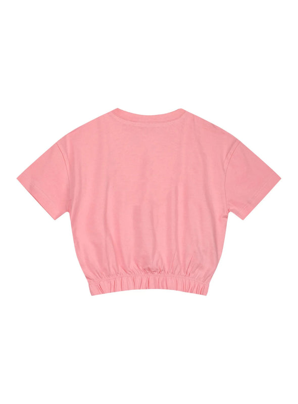 Παιδική μπλούζα κροπ με τύπωμα για κορίτσι | FLAMINGO PINK 16-224230-5