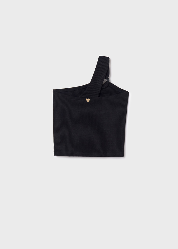 Μπλούζα ασύμμετρη Better Cotton κορίτσι 6017 Black
