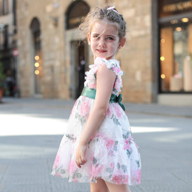Παιδικό φόρεμα με φλοράλ τούλι για κορίτσι | ΦΛΟΡΑΛ 45-224370-7