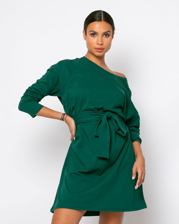 Φόρεμα βαμβακερό oversized Πράσινο 04-27