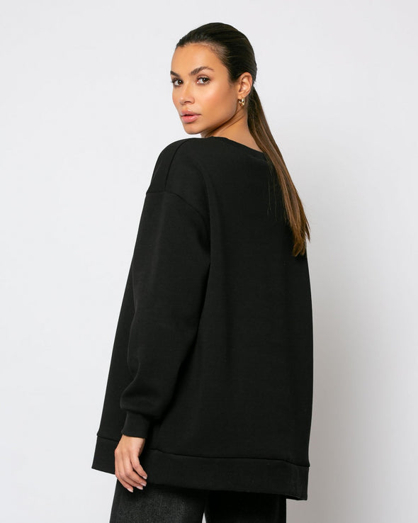 Μπλούζα Φούτερ αχνούδιαστο oversized  01-92