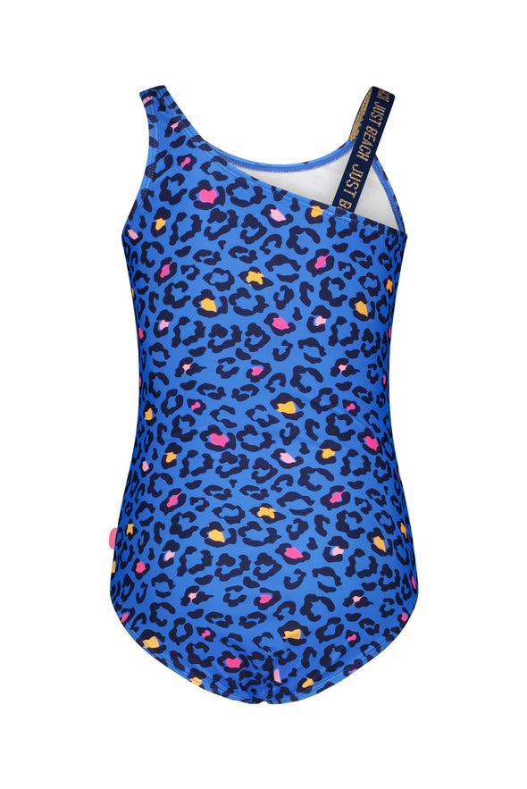 Girls aop swimsuit and branded elastic strap 175 - Wild panter J302-5027