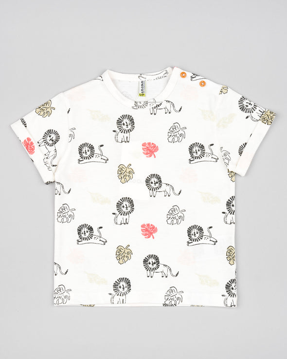 Tshirt Jersey Ecru Lion BEBE BOY  LBBAP0303-24021