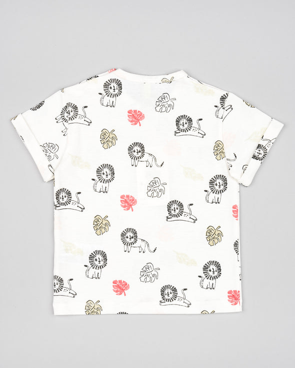 Tshirt Jersey Ecru Lion BEBE BOY  LBBAP0303-24021