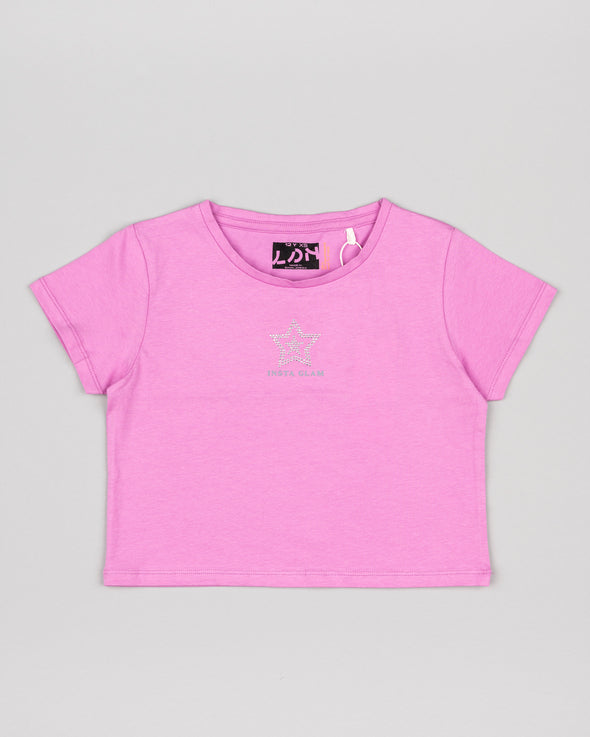 T-Shirt Jersey Crop  Pink LJGAP0103-24037
