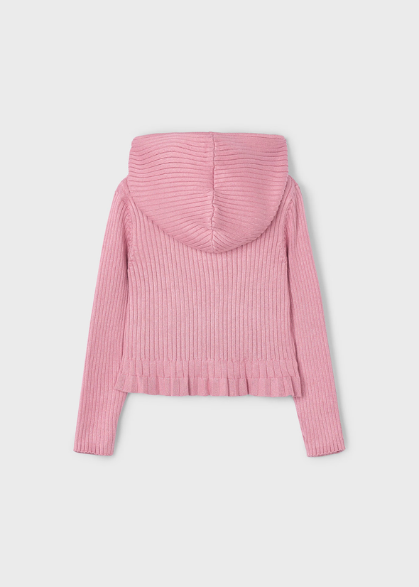 Ζακέτα κουκούλα πλεκτή κορίτσι 3365 Pink Mayoral