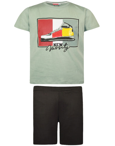Σετ βερμούδα και T-Shirt με παγιέτες τύπωμα στην πλάτη 12-221131-0
