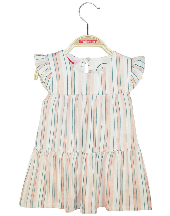 Energiers 14-222423-7 Children's Dress Striped Short Sleeve White