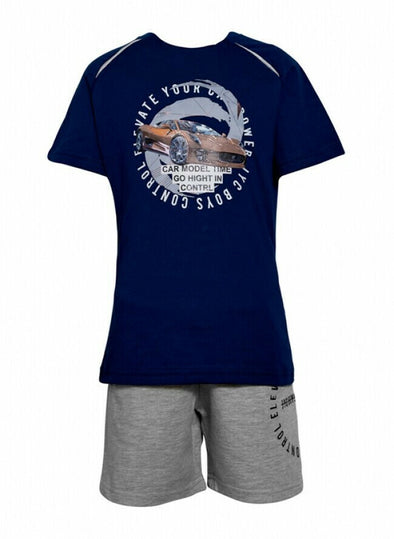 Joyce Kids Set with Summer Shorts for Boy 2pcs Navy Blue 13966