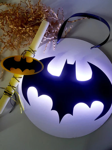 Πασχαλινό σετ δώρου Κάδρο τοίχου Batman και λαμπάδα