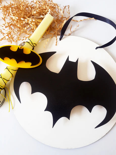 Πασχαλινό σετ δώρου Κάδρο τοίχου Batman και λαμπάδα