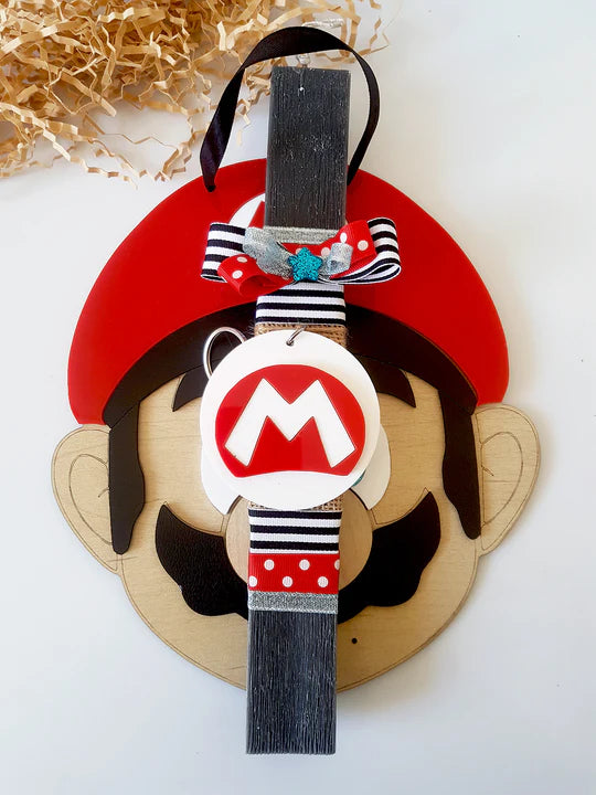 Πασχαλινό σετ δώρου με κάδρο και λαμπάδα Super Mario