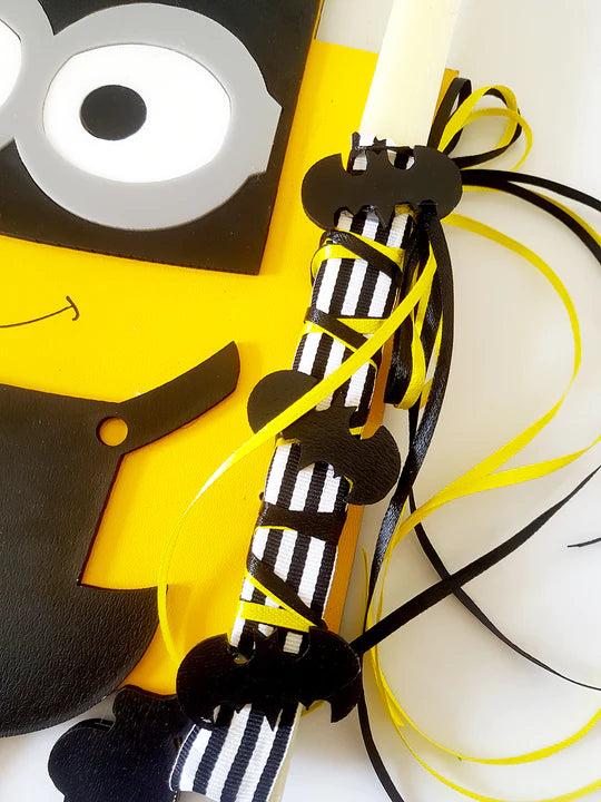 Σετ λαμπάδας Minion Batman με μπρελόκ