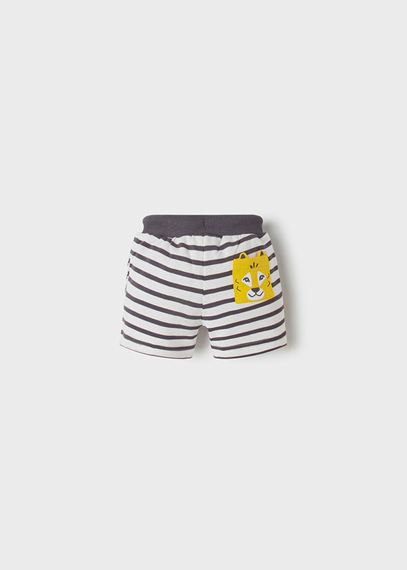 Striped knit bermuda 1230-069 Dark gray