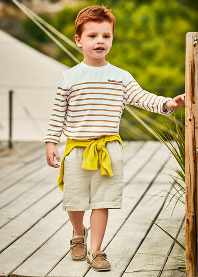 Tailored linen shorts 3247-052 Oat
