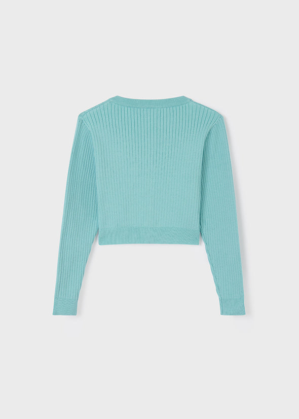 Knitted cardigan 6328-025 Aquamarine