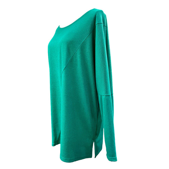 ΜΠΛΟΥΖΑ PLUS SIZE ΜΕ ΣΥΝΔΥΑΣΜΟ ΥΦΑΣΜΑΤΟΣ GREEN 1022G