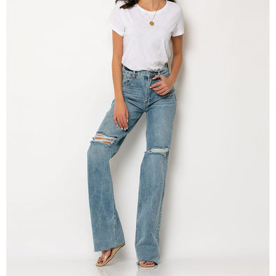 Jean wide distressed Denim LS561