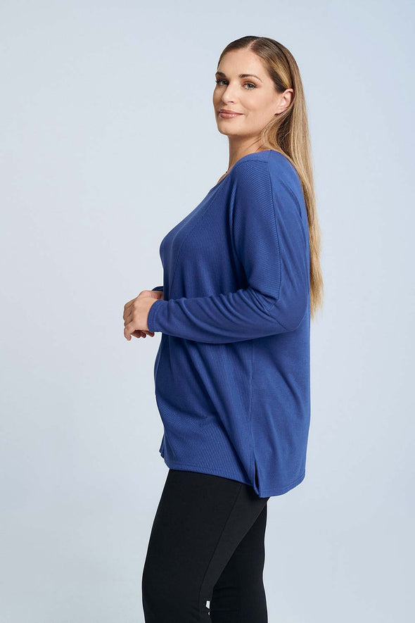 ΜΠΛΟΥΖΑ PLUS SIZE ΜΕ ΣΥΝΔΥΑΣΜΟ ΥΦΑΣΜΑΤΟΣ ΜΠΛΕ 1022