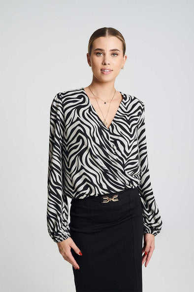 ΜΠΛΟΥΖΑ ANIMAL PRINT ΓΚΡΙ 22-23-440