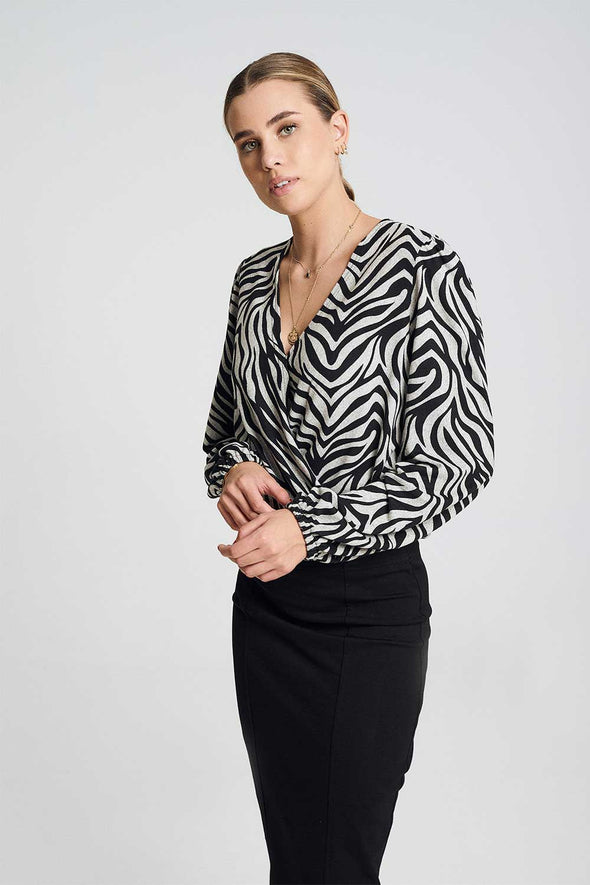 ΜΠΛΟΥΖΑ ANIMAL PRINT ΓΚΡΙ 22-23-440