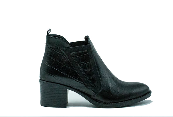 Γυναικείο Μποτάκι Δερμάτινο Nikolas 100.01  Black